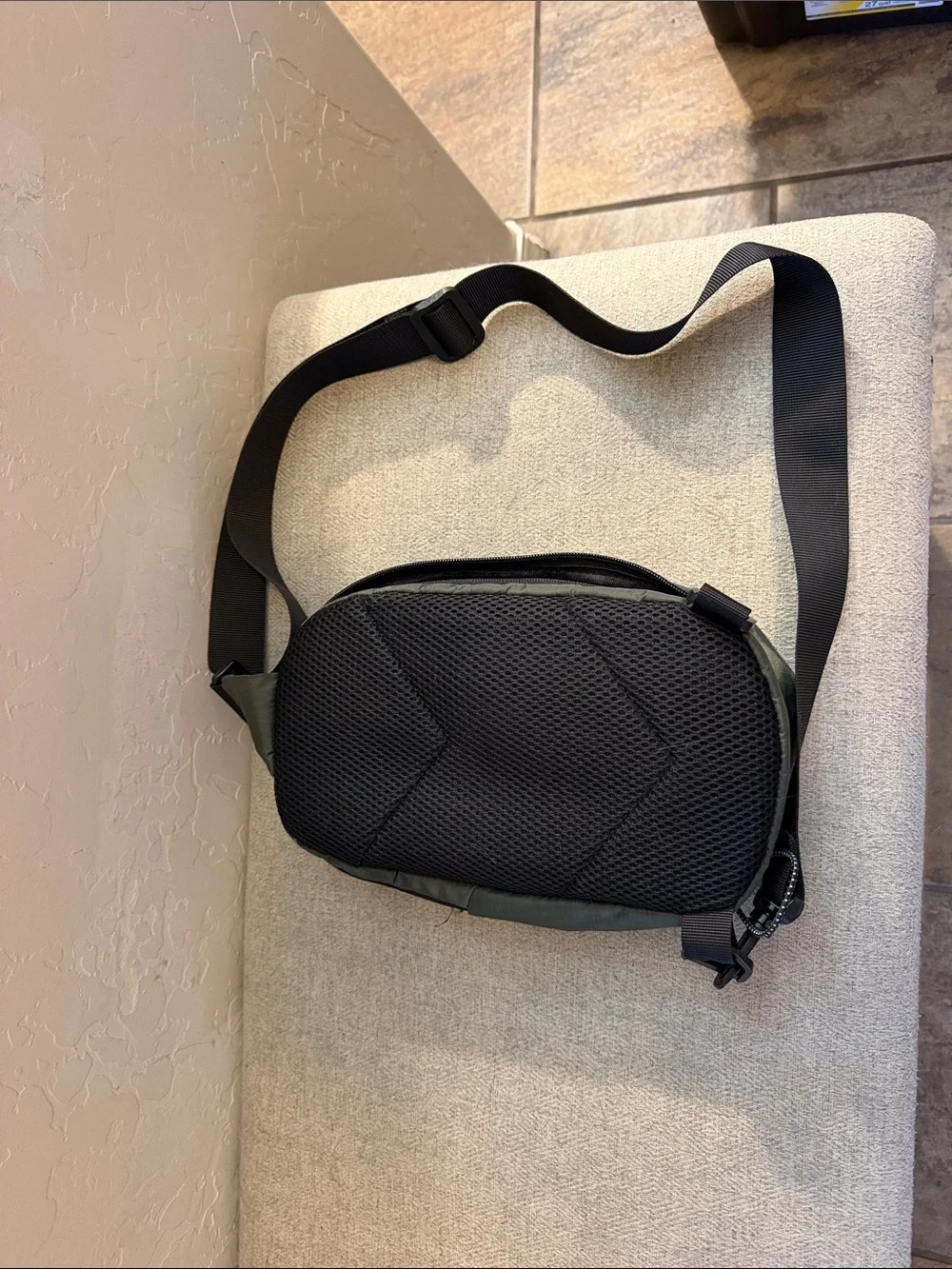 Men's Olive Green Crossbody Sling Bag - Minimal Design